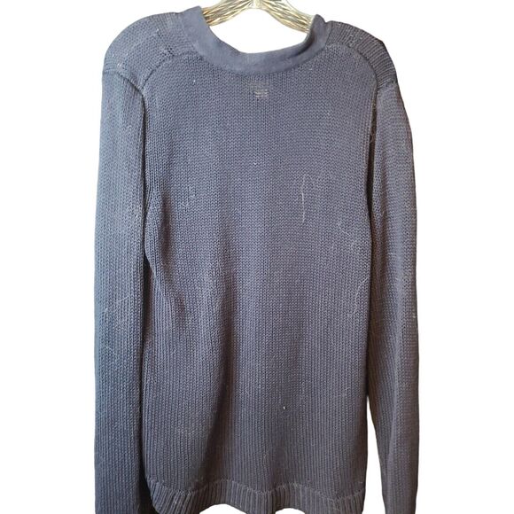 J Crew Women Sweater Pullover Long Sleeve Navy XL Cotton String Closer V-Neck - Picture 2 of 5